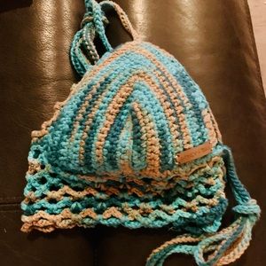 Boho-Chic Turquoise Marble Crochet Bikini …